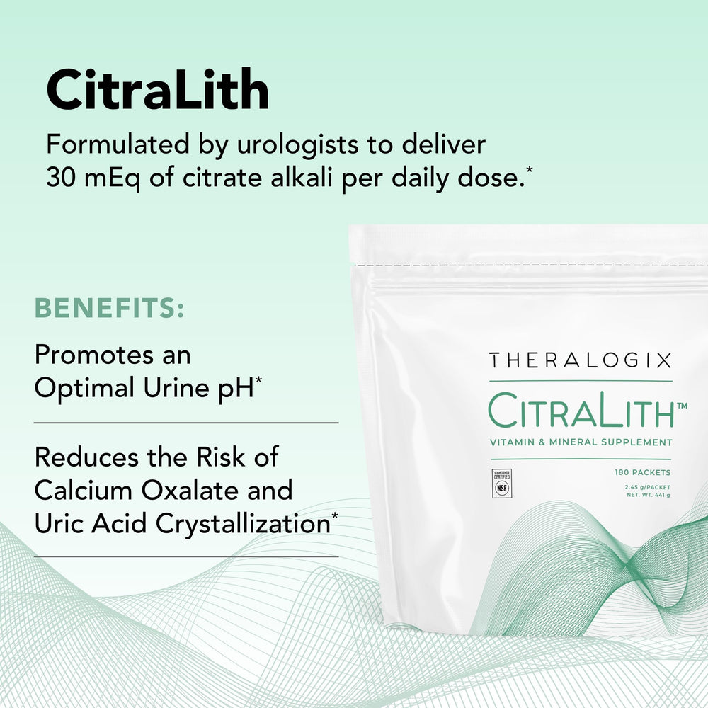 CitraLith packets blended into a beverage for convenient kidney health support