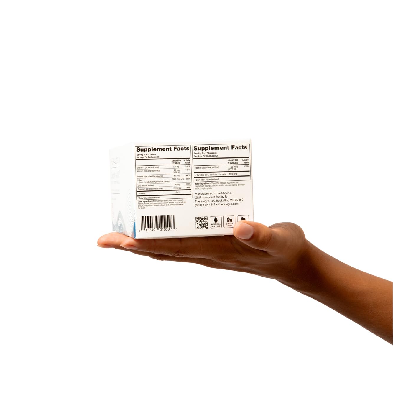 Theralogix ConceptionXR Motility vegan gluten-free labels reassure dietary choices