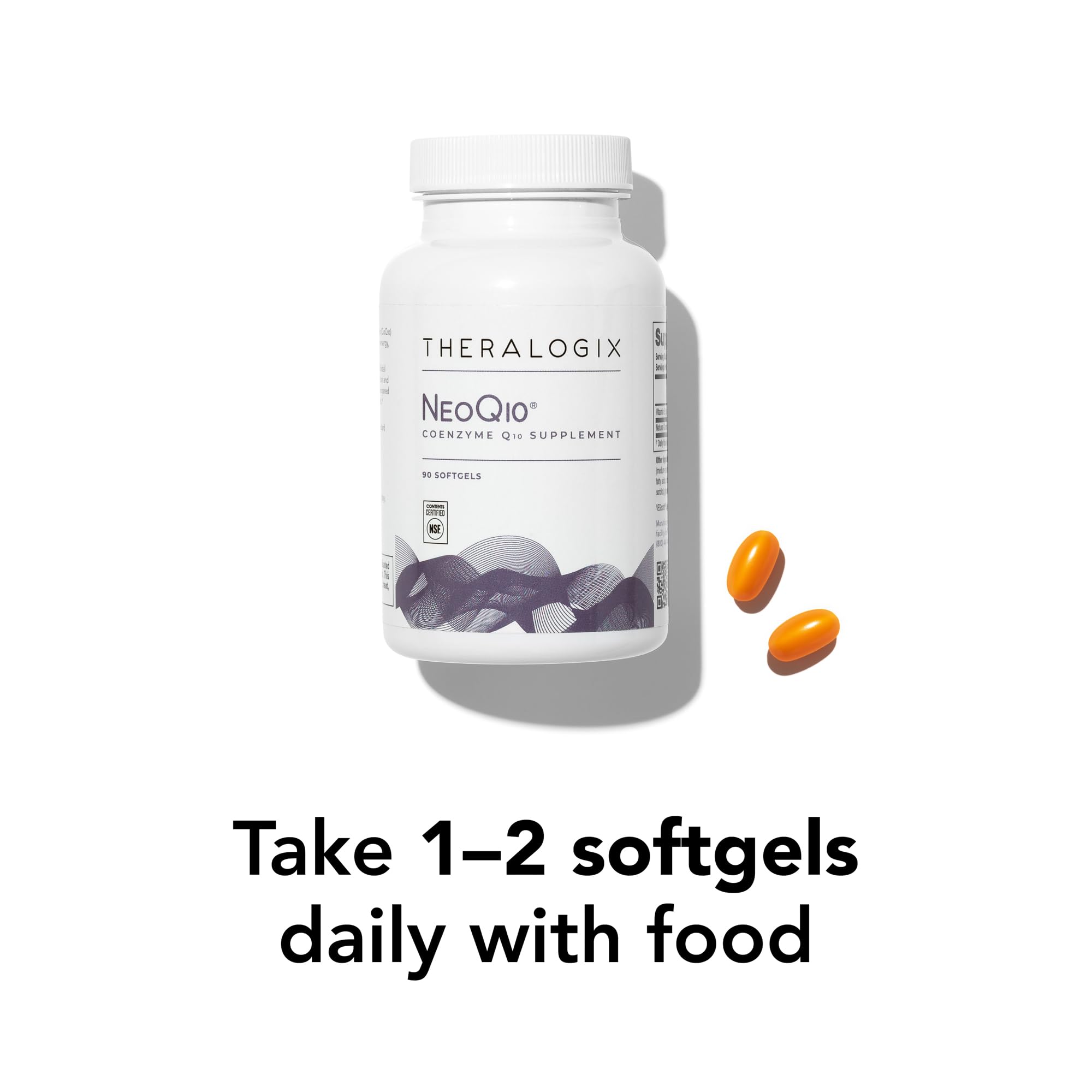 90-softgel NeoQ10 packaging indicating a 90-day supply.
