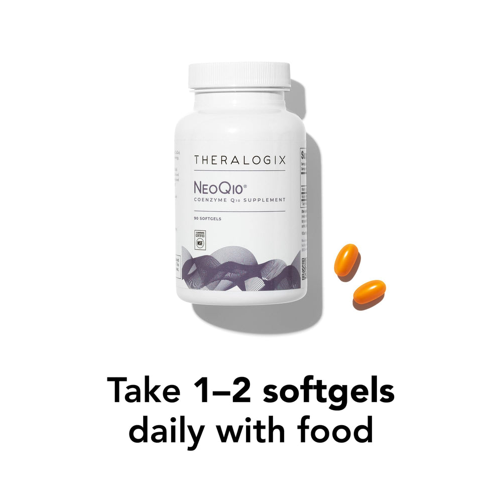 90-softgel NeoQ10 packaging indicating a 90-day supply.