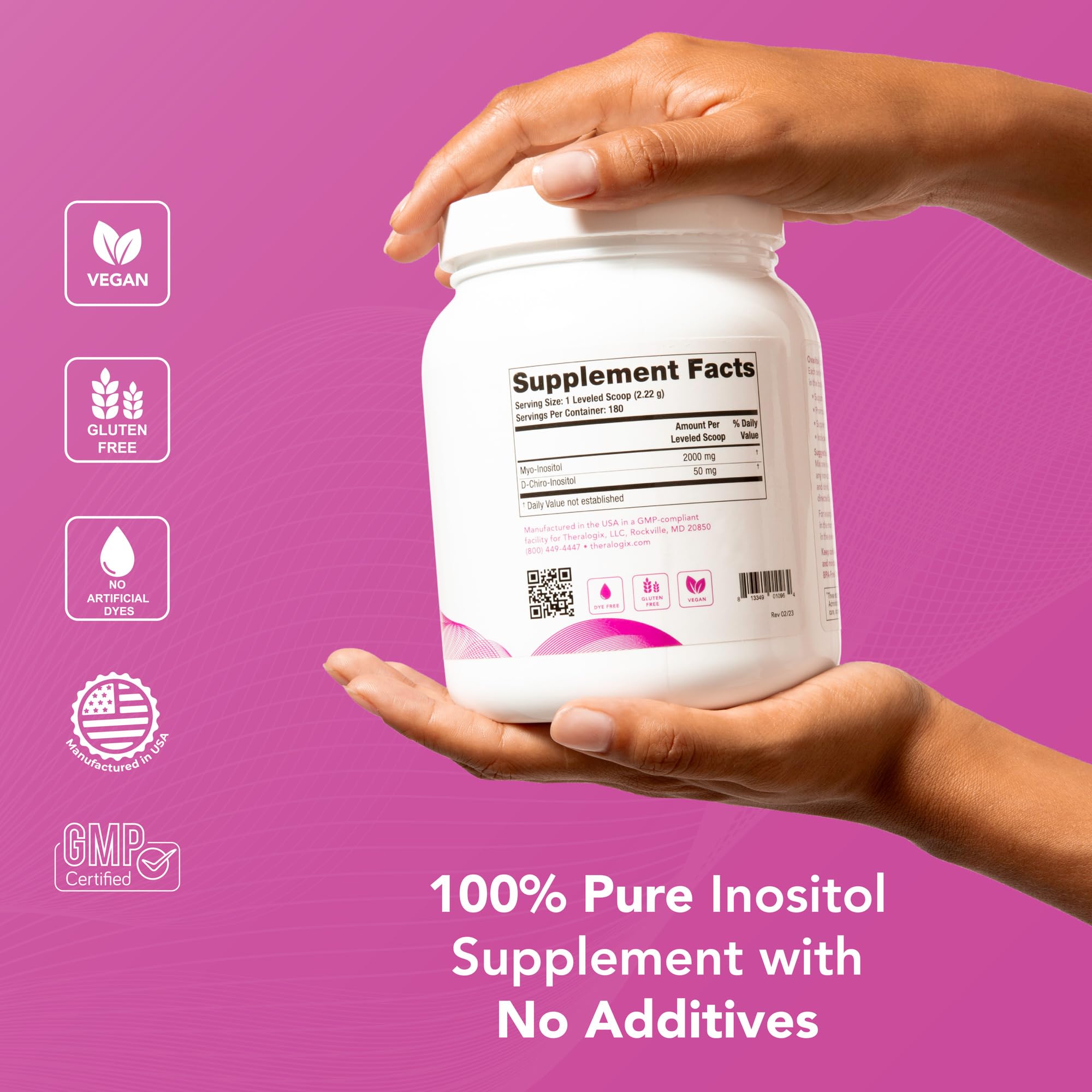 Theralogix Ovasitol serving scoop included for consistent daily dosing.
