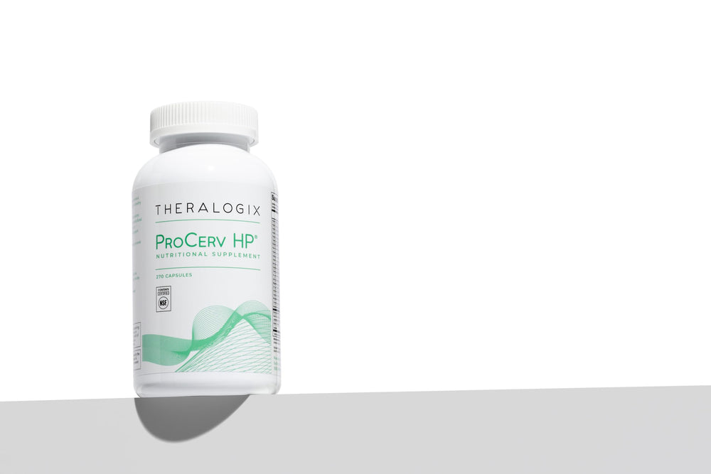 Theralogix ProCerv HP pour of capsules, showcasing easy daily intake.