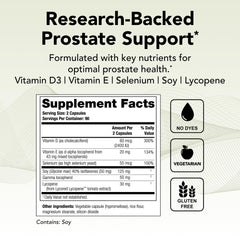 Theralogix Prostate 2.4 capsules closeup showing vegan and gluten free formula