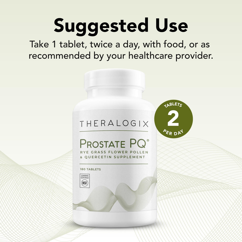 Theralogix Prostate PQ quercetin ingredient close-up emphasizes antioxidant-rich formula.