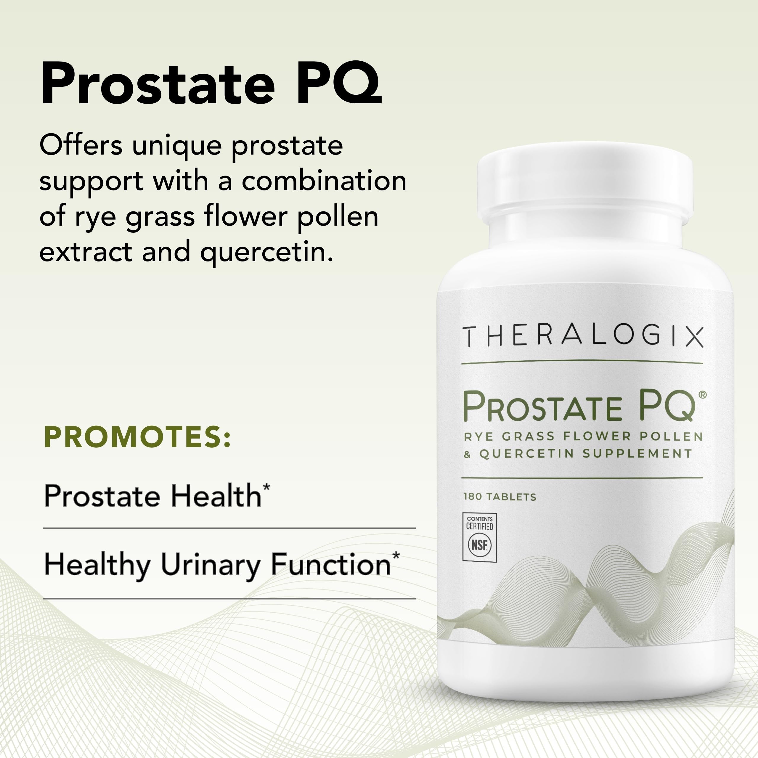 Theralogix Prostate PQ rye grass pollen image highlights natural formulation for pelvic health.