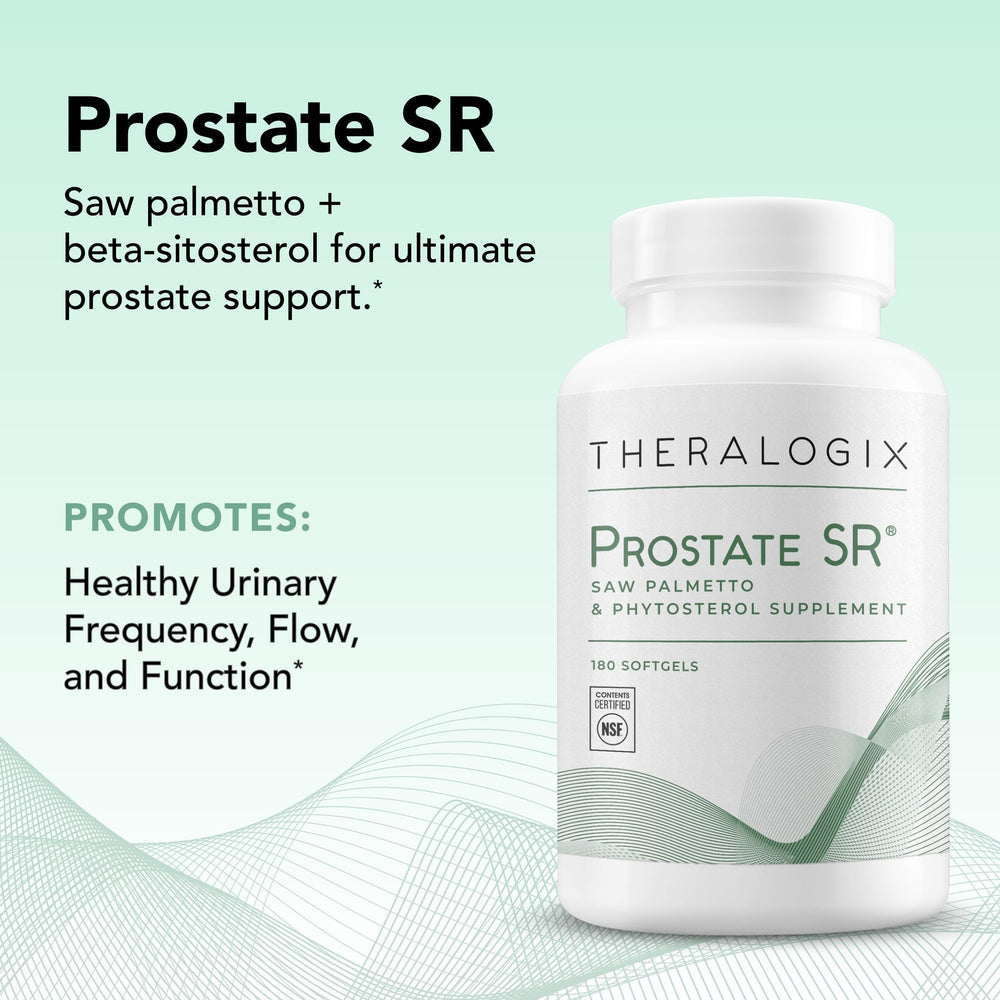 Packaging illustrating Theralogix Prostate SR phytosterol blend.