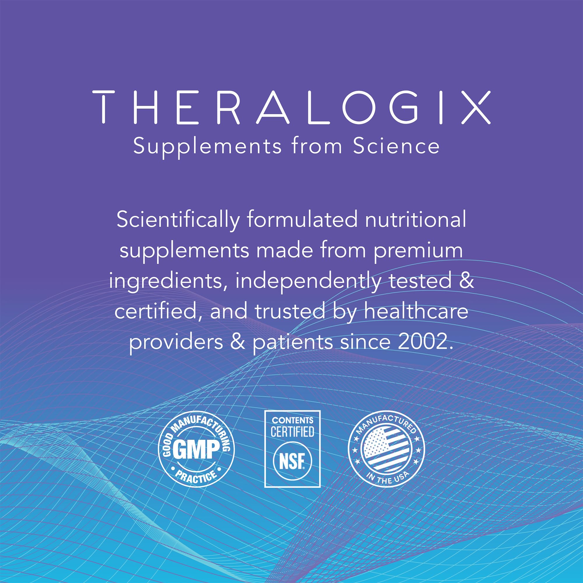 Theralogix Solo nutrition facts panel with vitamin and mineral details
