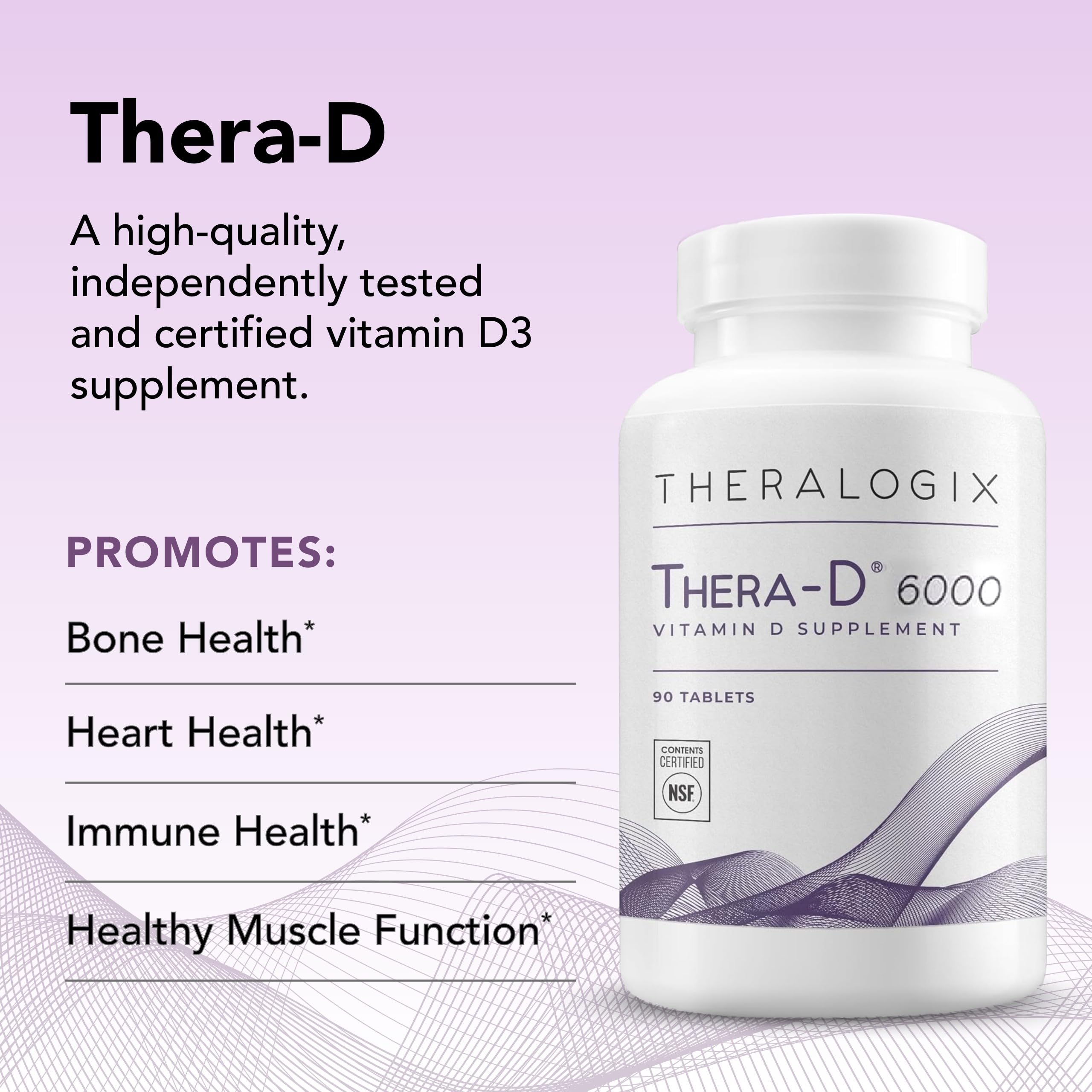 USA-made Thera-D 6000 bottle emphasizing purity and quality