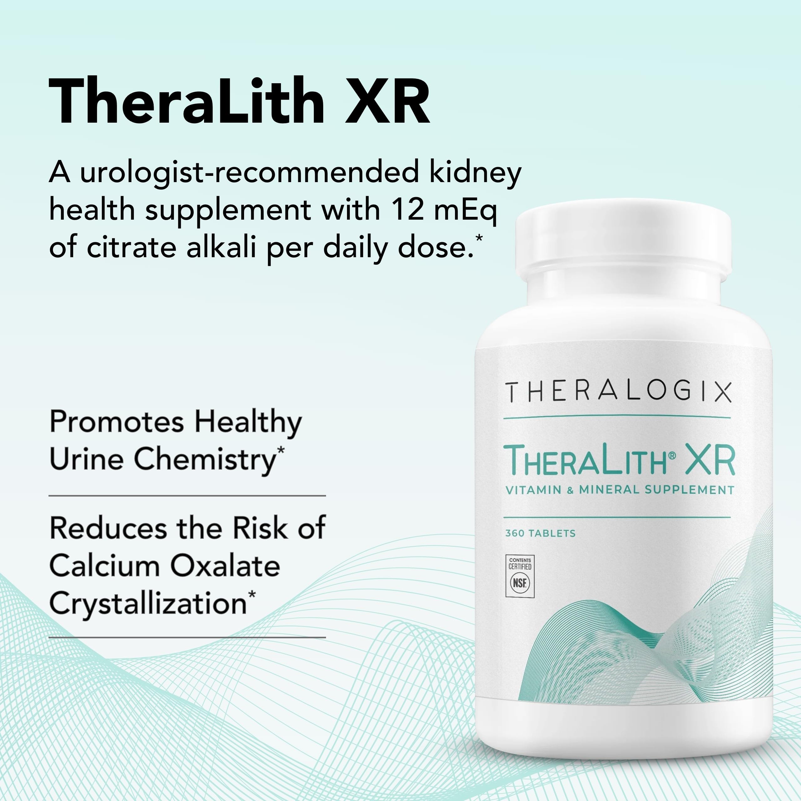 Extended-release coating close-up on TheraLith XR demonstrates gentle digestion and steady release.