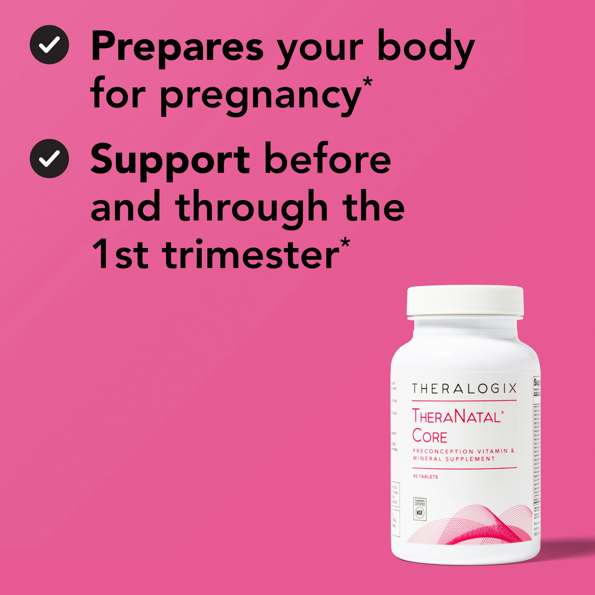Theralogix TheraNatal Core daily dosing image suggesting a simple routine