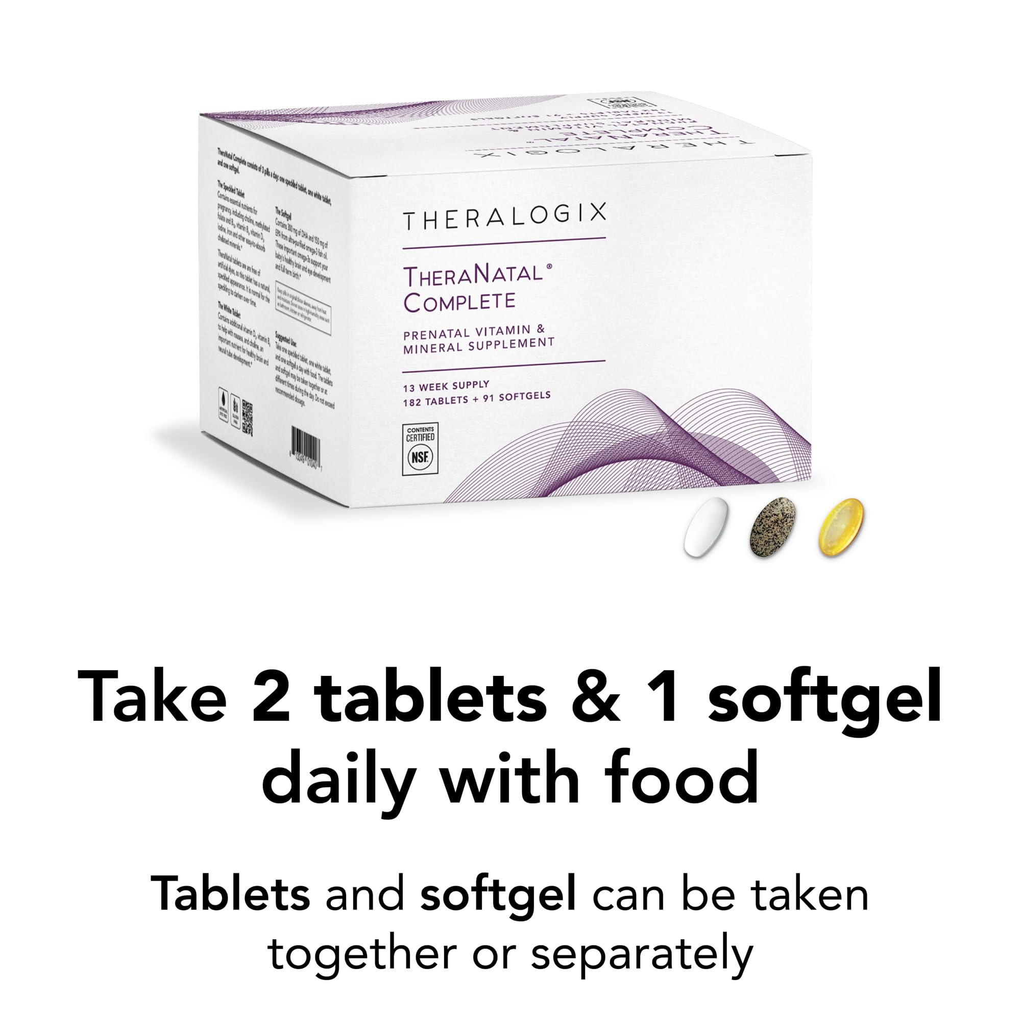 Theralogix TheraNatal iron tablets for daily iron intake during pregnancy.