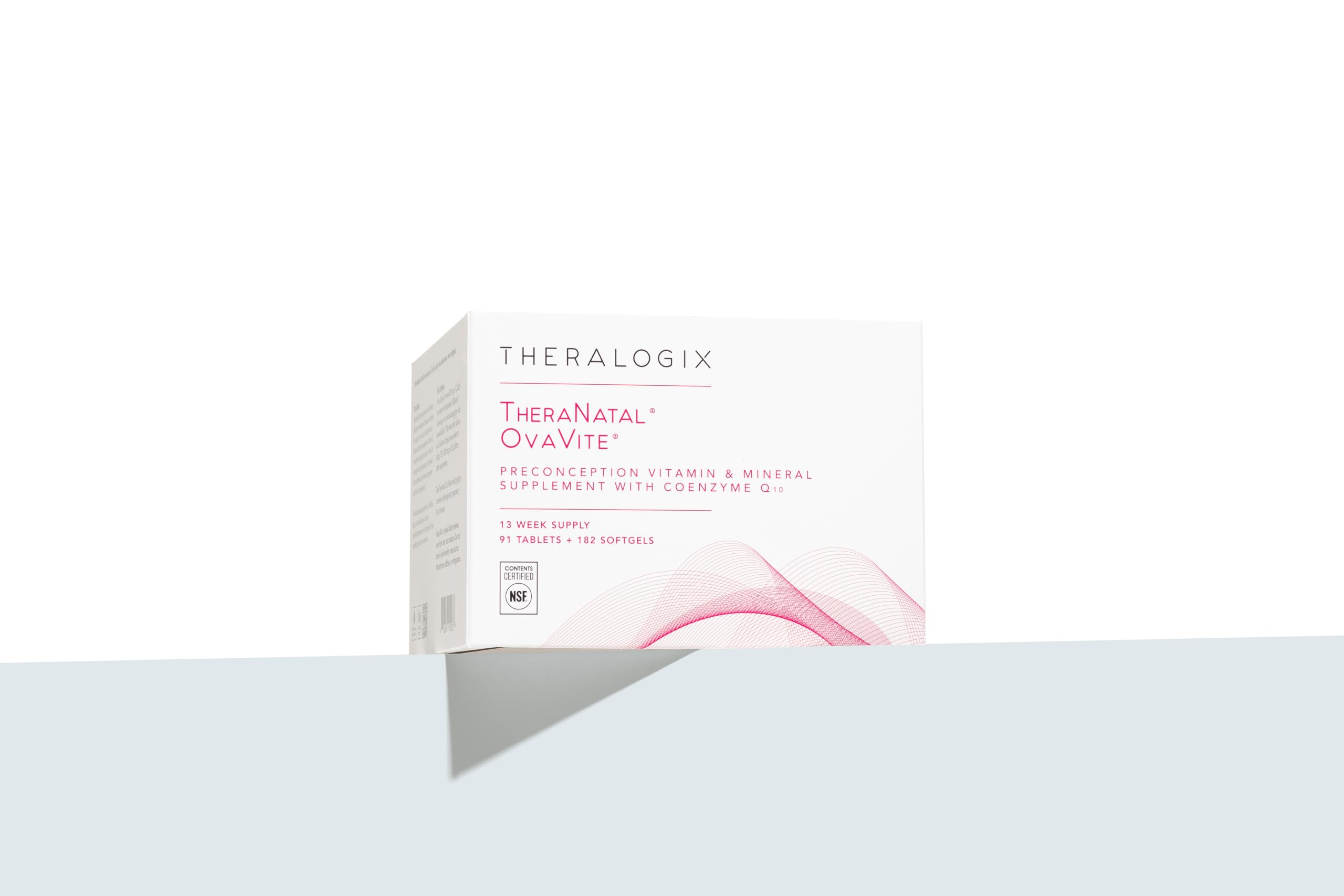 NSF Certified purity label on TheraNatal OvaVite packaging indicating independent testing