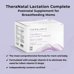 Theralogix TheraNatal softgels bottle shows DHA and choline for mom and baby nourishment