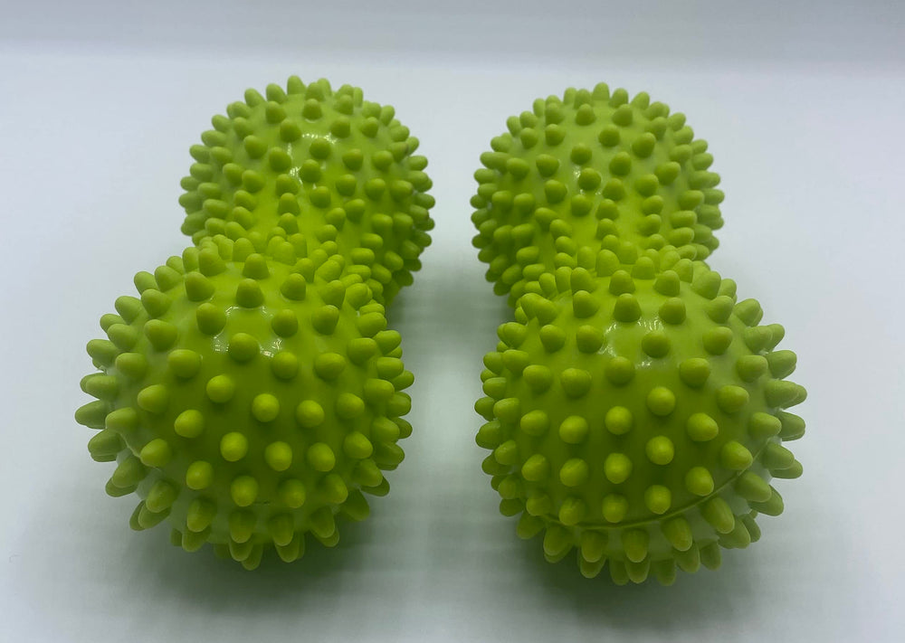 Therapist's Choice green peanut ball spikes stimulate circulation and relieve soreness.