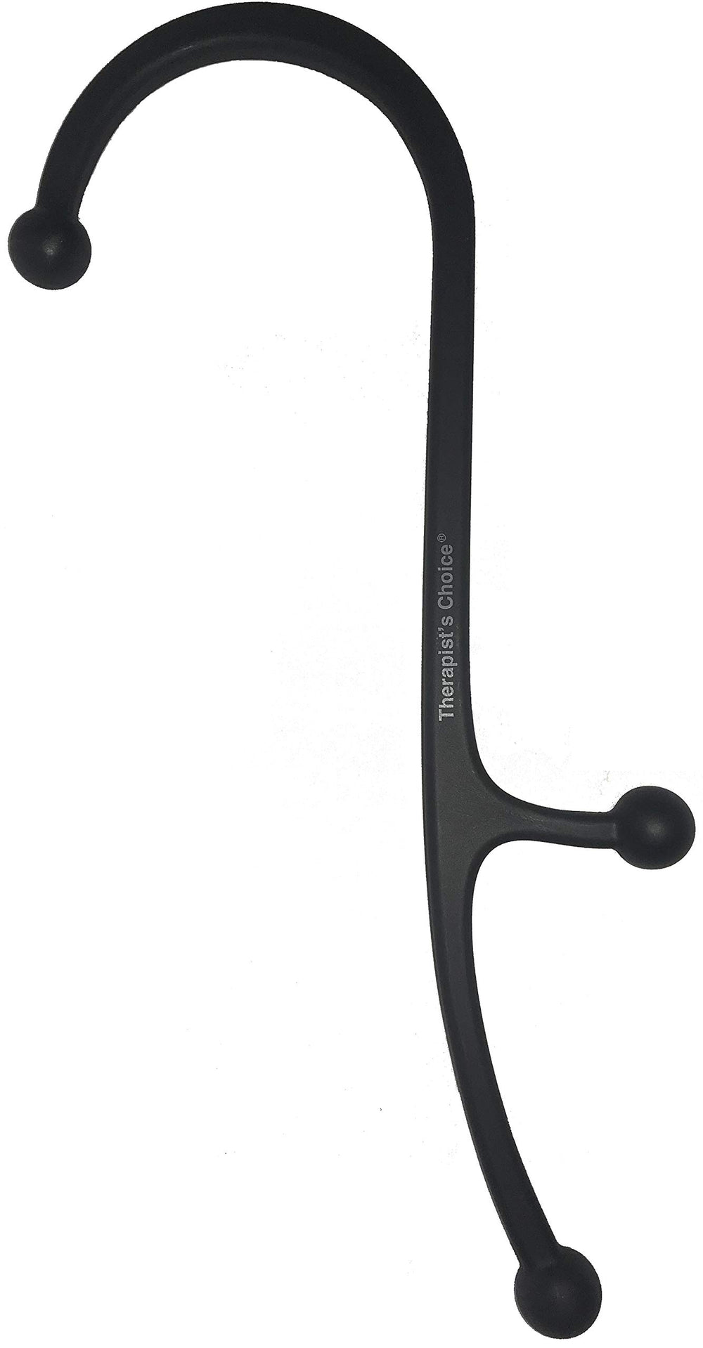 Therapist's Choice pressure point hook cane front view for targeted muscle relief and self-massage.