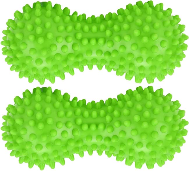 Therapist's Choice soft spiky peanut ball green for foot massage and acupressure.