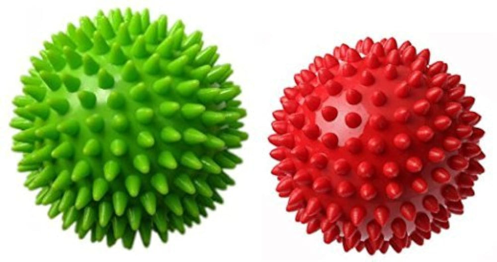 Therapist's Choice spiky massage balls set for hands and feet relief.