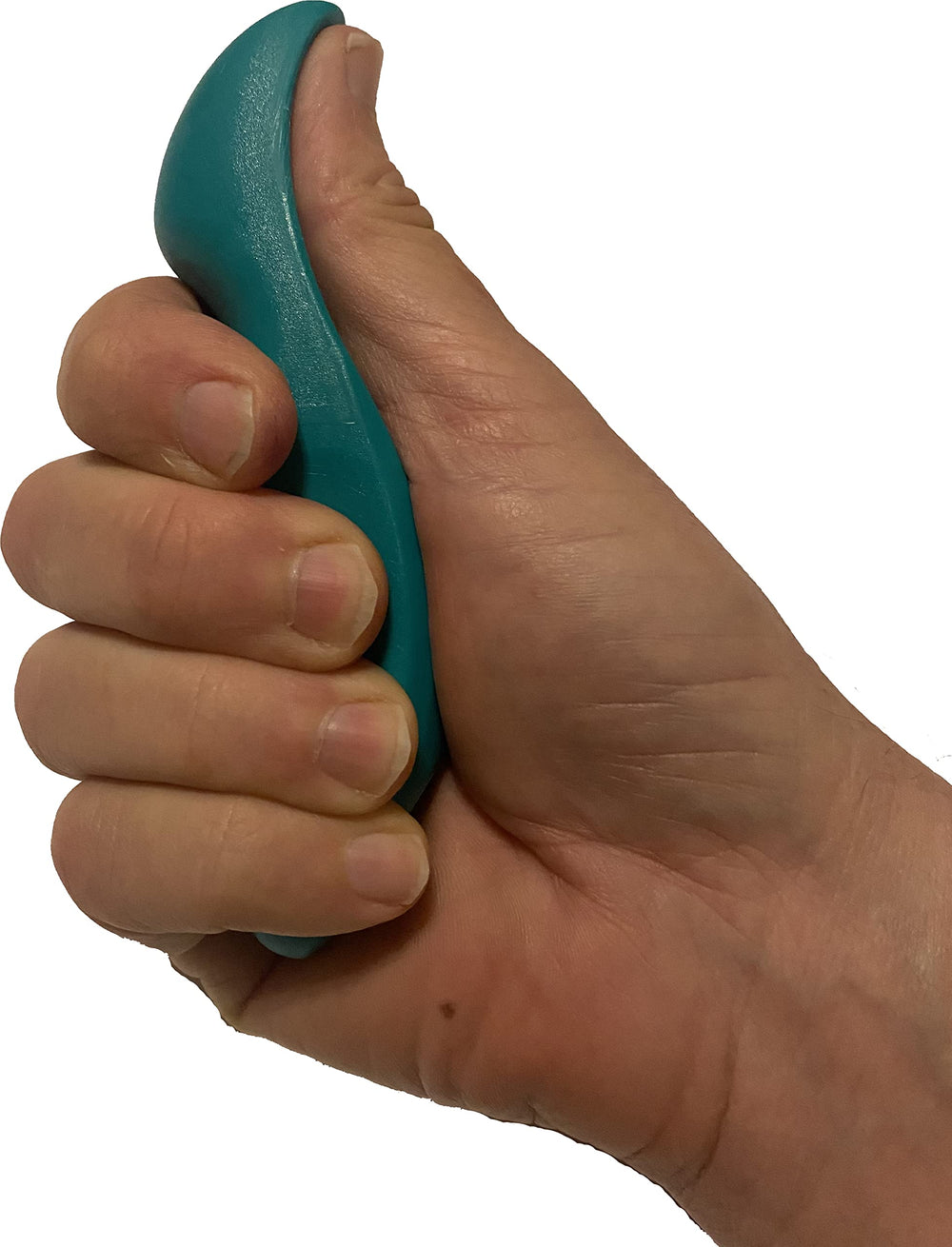 Therapist's Choice Thumb Protector on hand enabling deeper tissue massage with less strain.