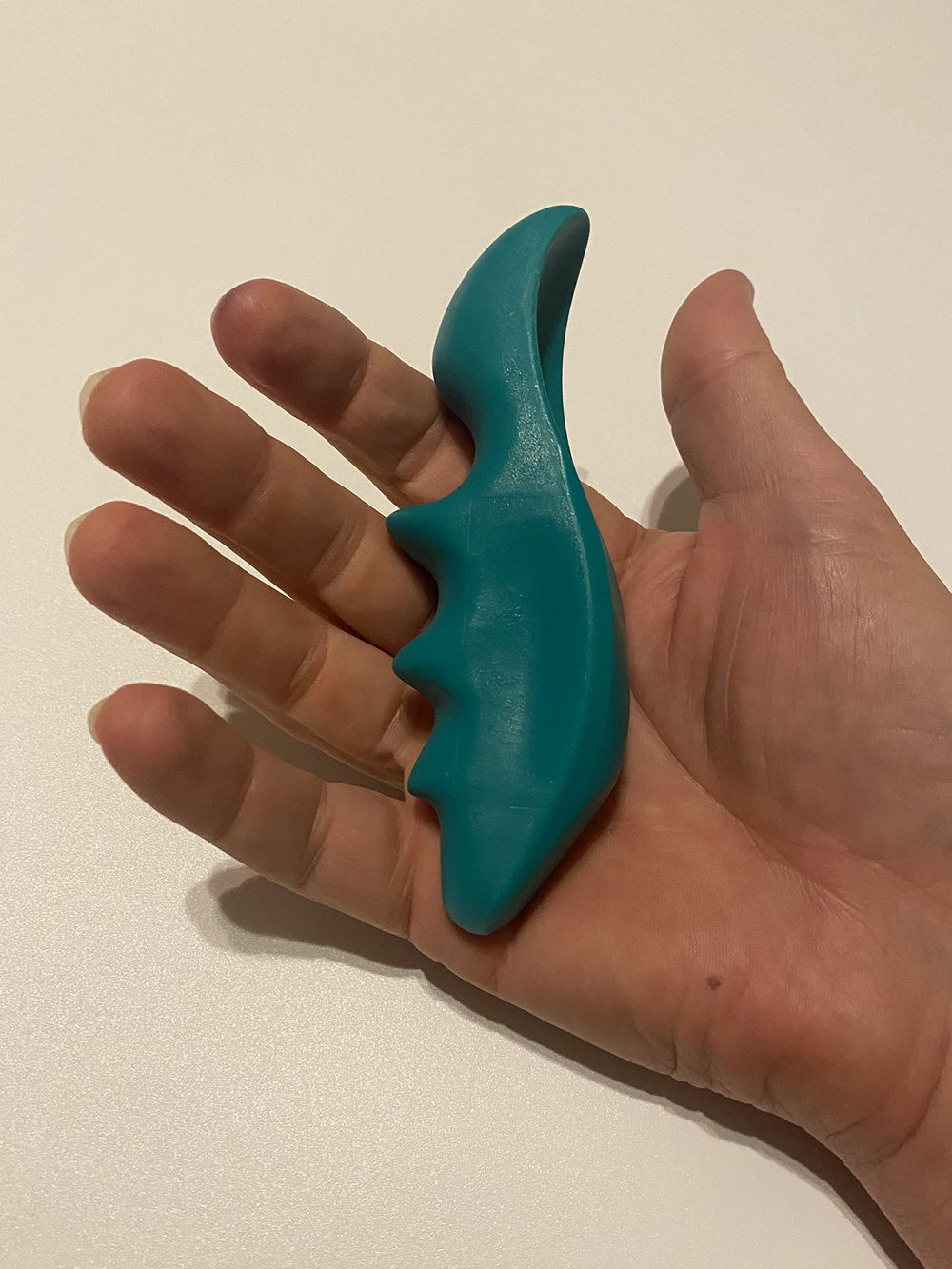 Therapist's Choice Thumb Protector used with oil provides smooth, targeted pressure.