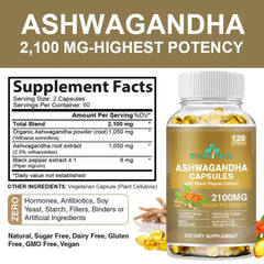 TheraSuva Ashwagandha label closeup highlights potency and quality ingredients