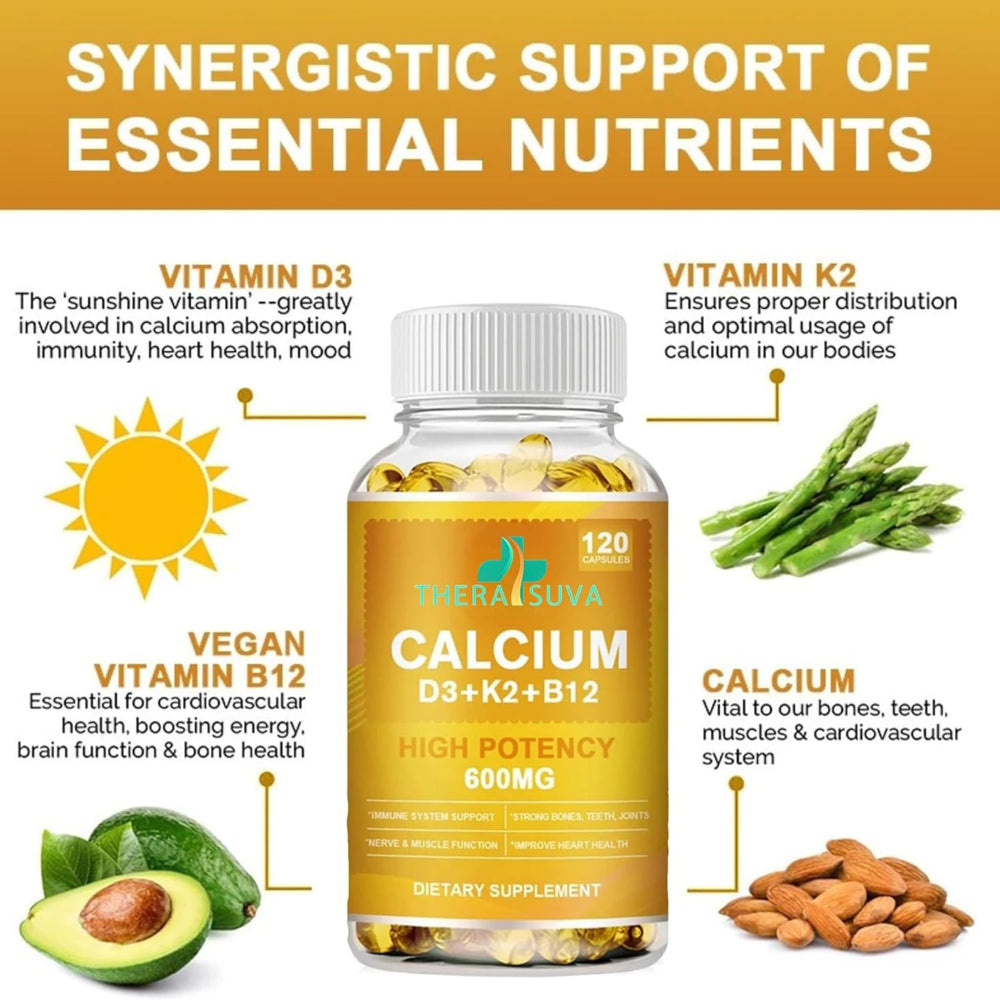 TheraSuva softgels being poured for easy daily supplementation.