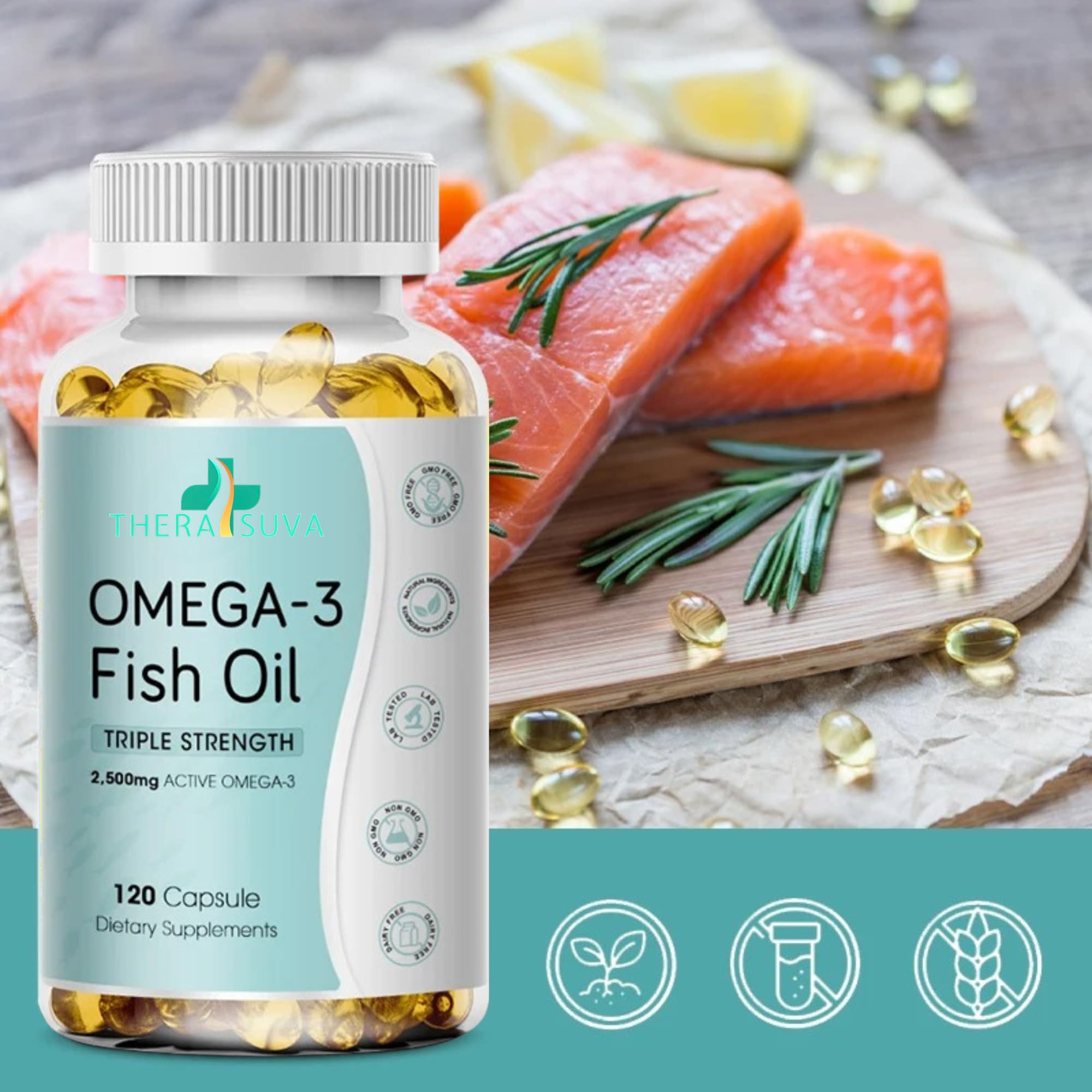 TheraSuva omega-3 label EPA DHA closeup clarifies content for informed choice