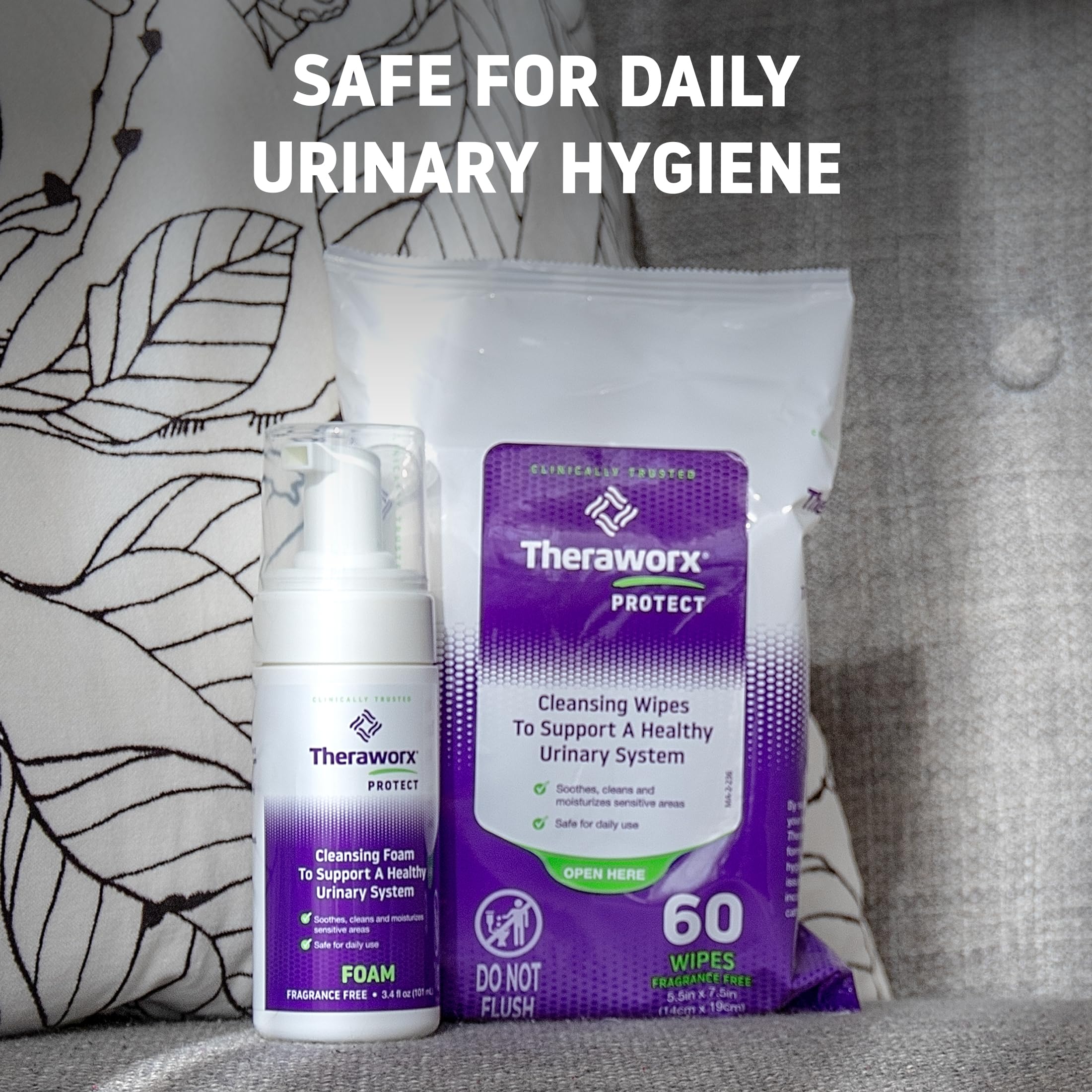 Theraworx Protect UPAK hygiene benefits concept image suggesting comfort and freshness.