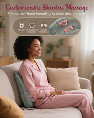 THERAZZAGGE massager with heat showcases three temperature settings for soothing warmth.