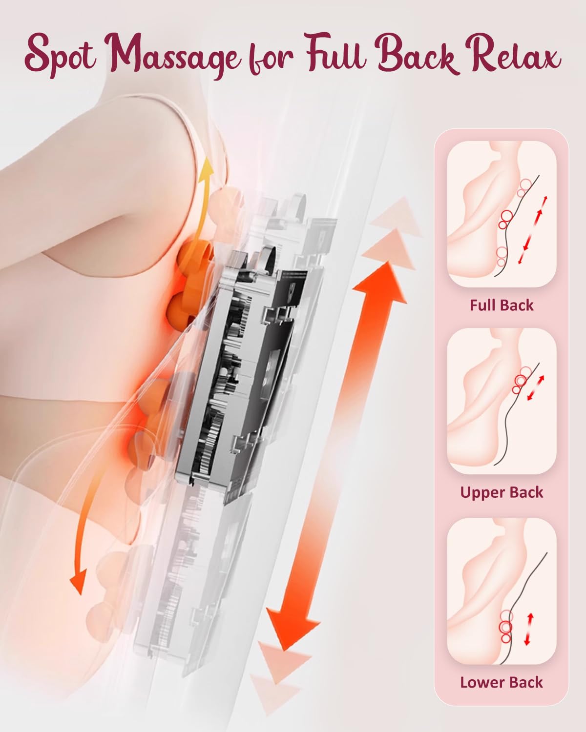 THERAZZAGGE zone and spot massage focuses on upper or lower back.