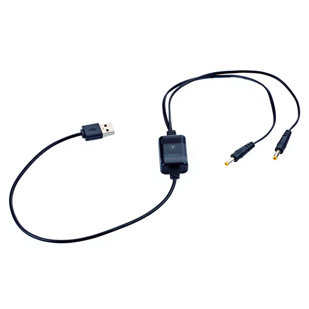Therm-ic USB charging cable for C-Pack battery shown for on-the-go warmth