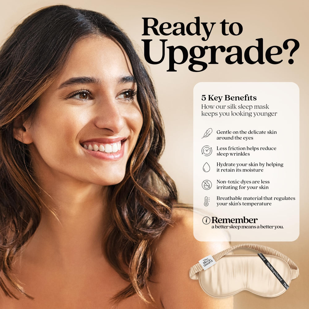 TheSleepGuard anti-blemish silk mask with thermo-regulating properties for refreshed mornings