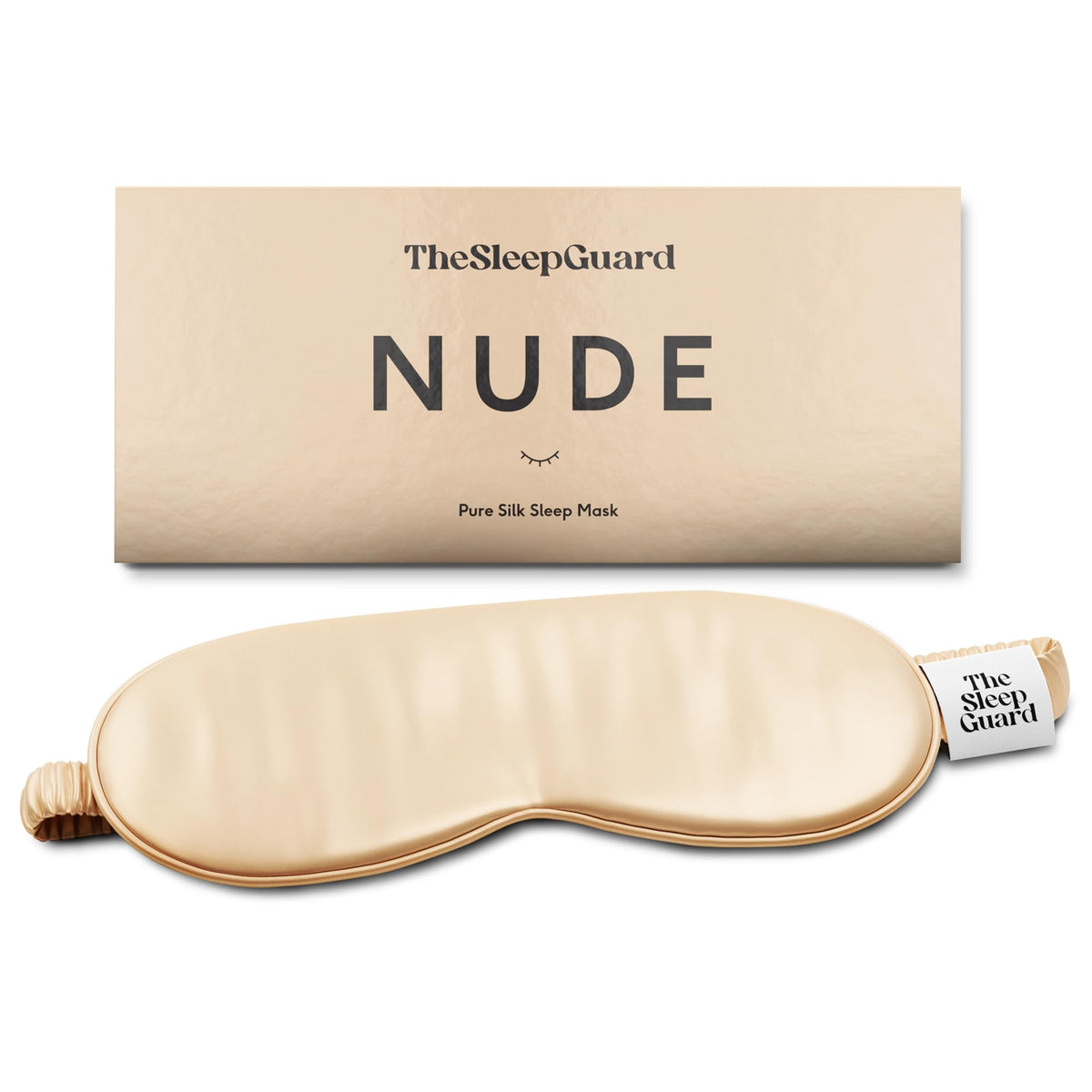 TheSleepGuard pure silk sleep mask in black, close-up of luxurious fabric for restful sleep