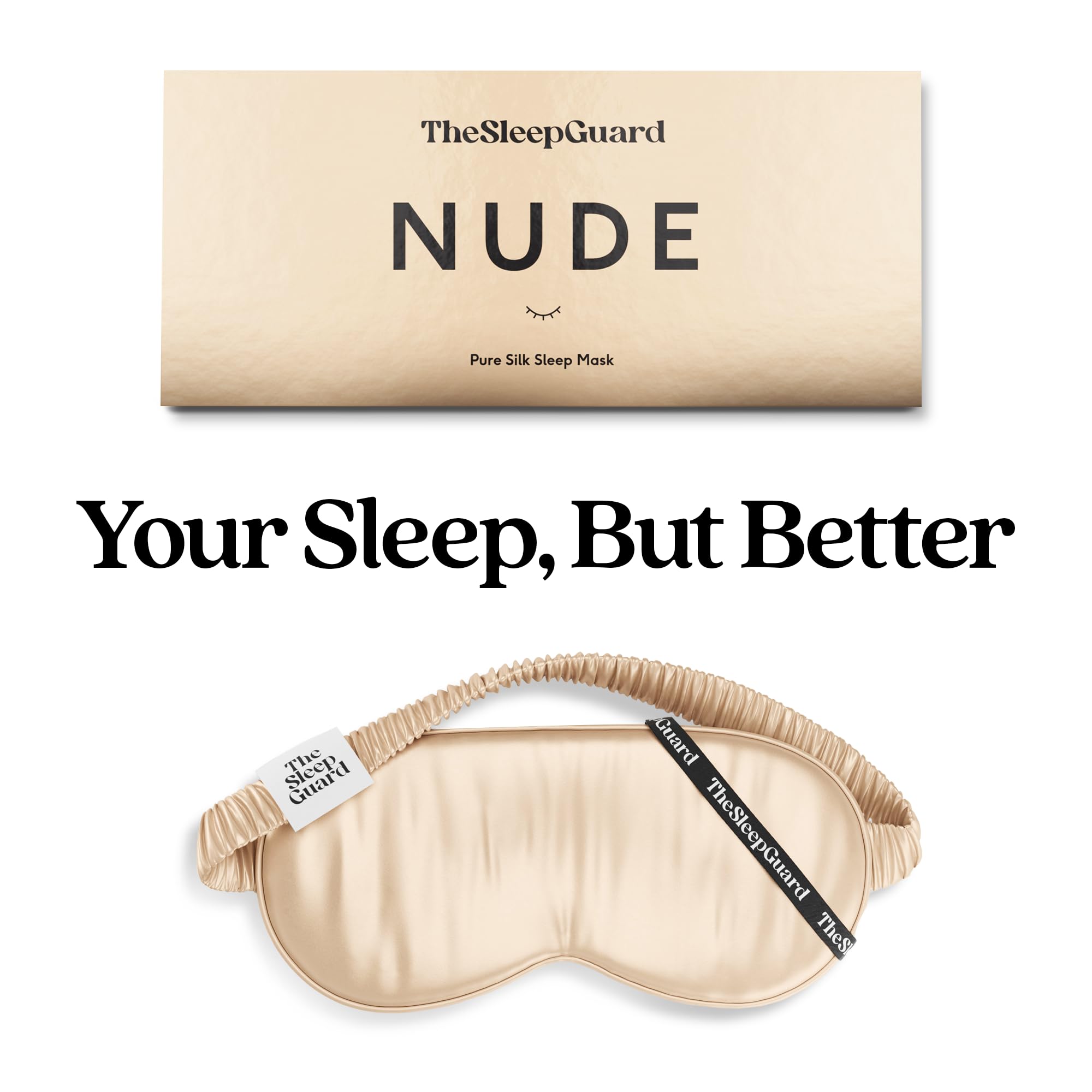 TheSleepGuard silk sleep mask ready for travel with compact case