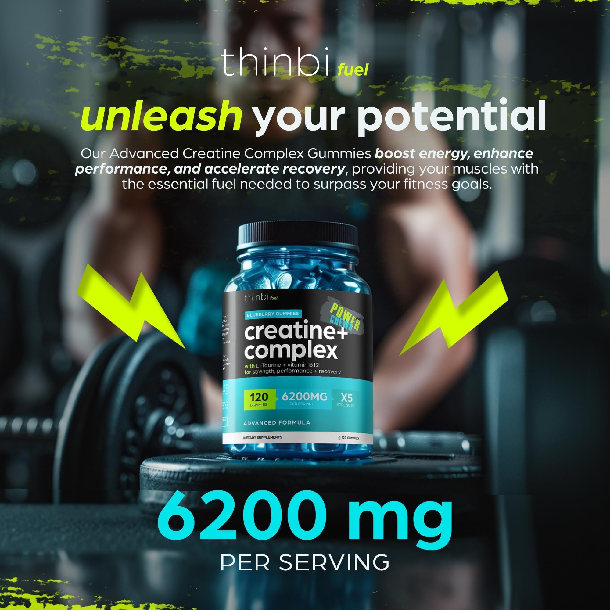 Gummies placed on a gym bench ready for training