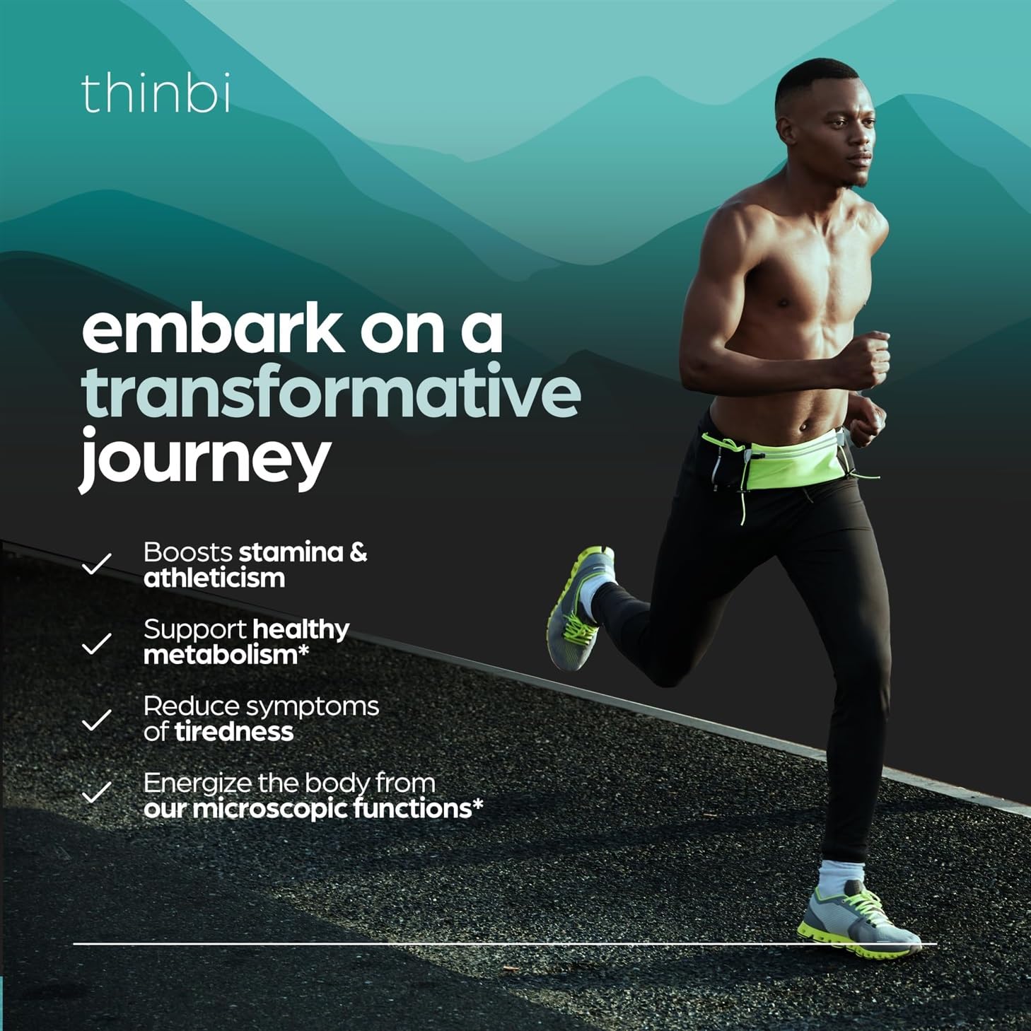 Thinbi Pure Himalayan Shilajit capsules packaging close-up highlights additive-free formula.