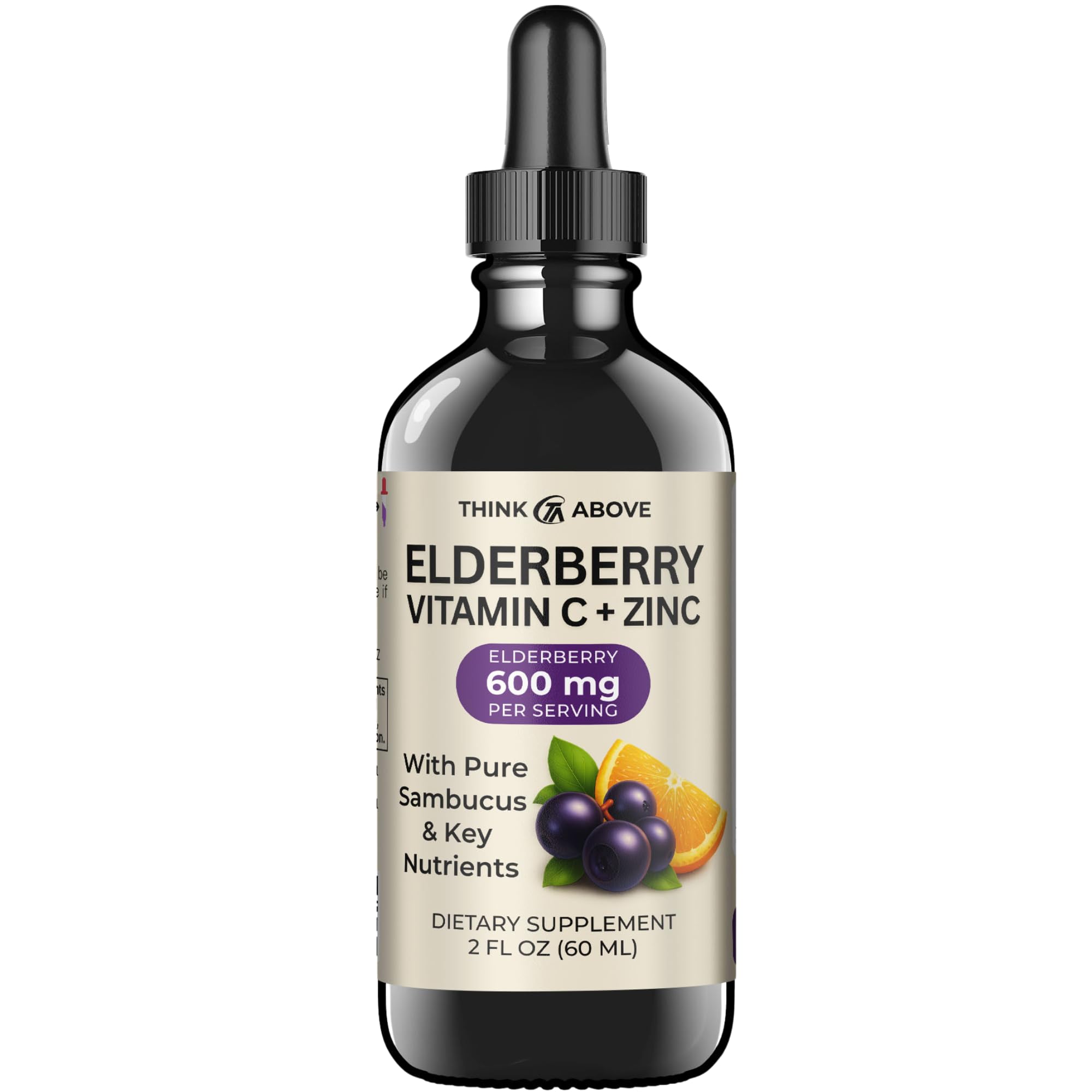 Think Above Elderberry Drops bottle for easy daily use and portability.