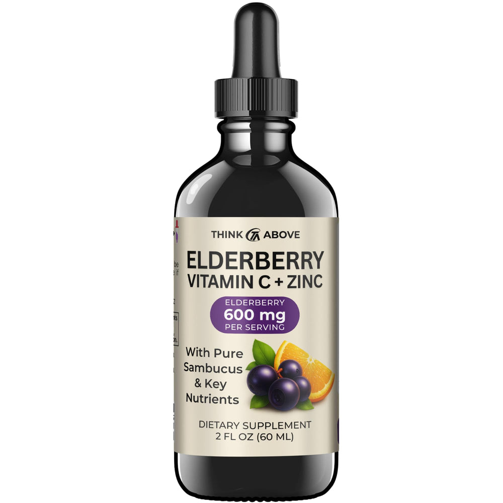 Think Above Elderberry Drops bottle for easy daily use and portability.