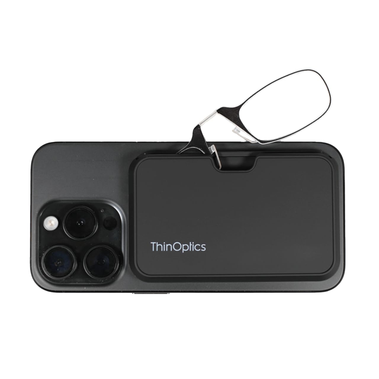 ThinOptics armless reading glasses on nose offering lightweight comfort for all-day use.
