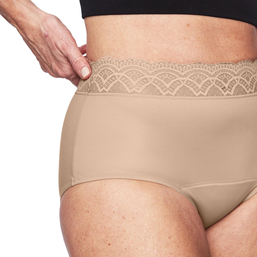 Thinx For All Leaks fabric close-up highlighting moisture-wicking comfort.