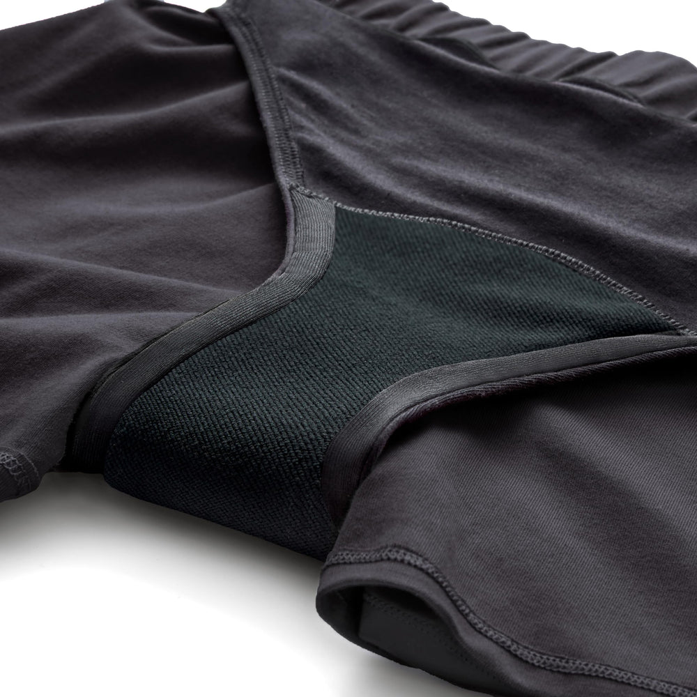 THINX overnight underwear showing moisture-wicking dry feel during wear.