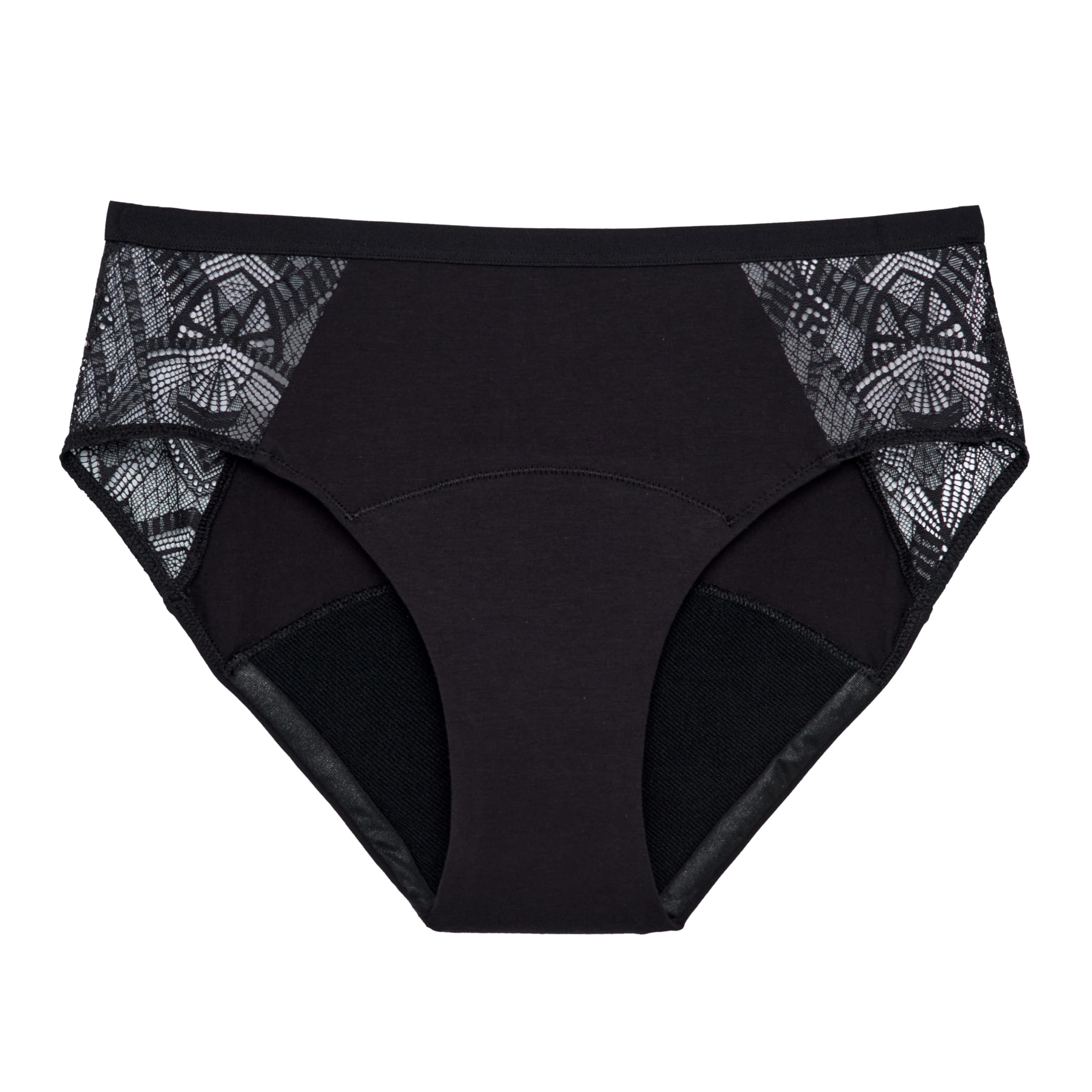 THINX Ultra-Soft brief panties with lace detail for all-day comfort and protection
