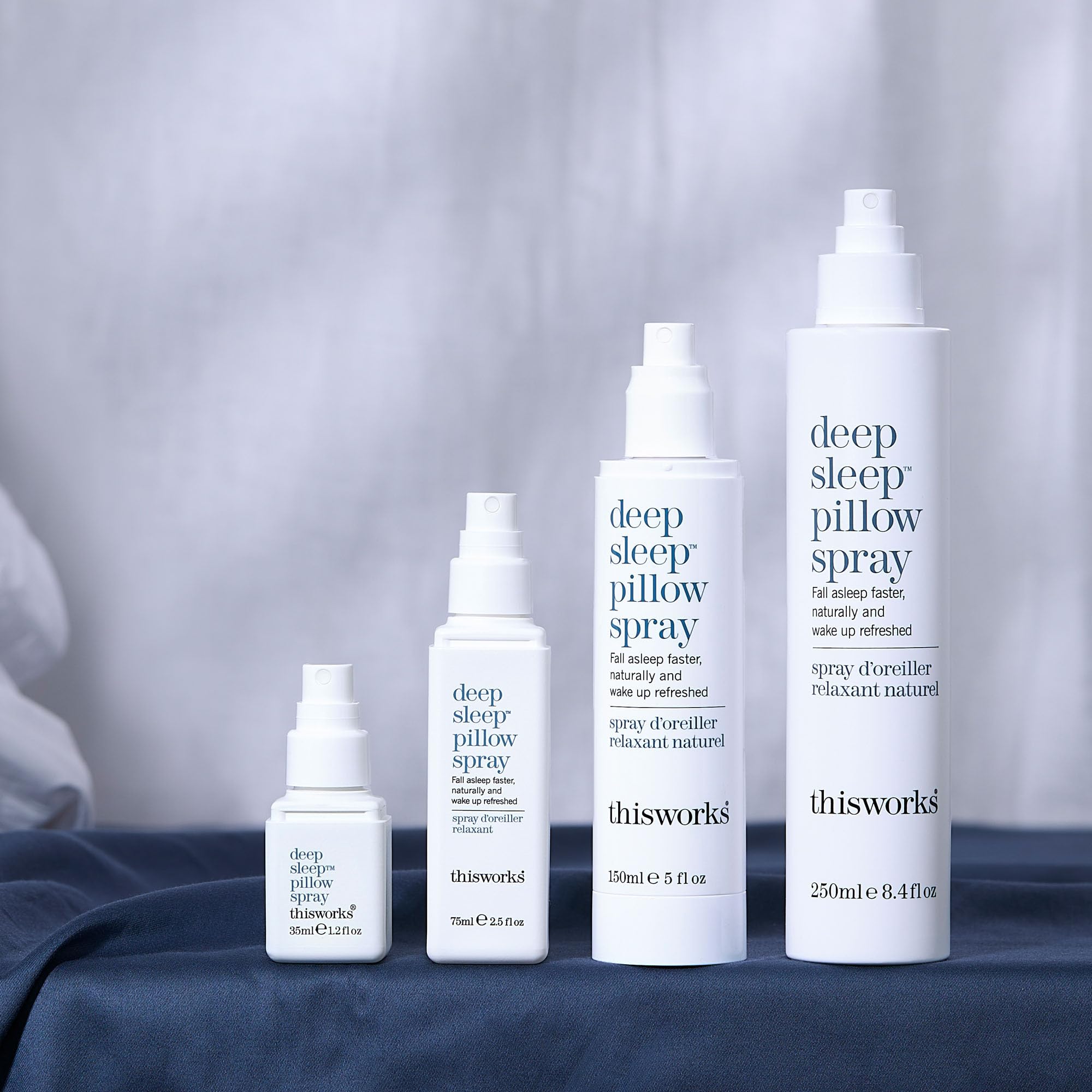 Pillowcase scented with THISWORKS Deep Sleep Pillow Spray for sleep calm