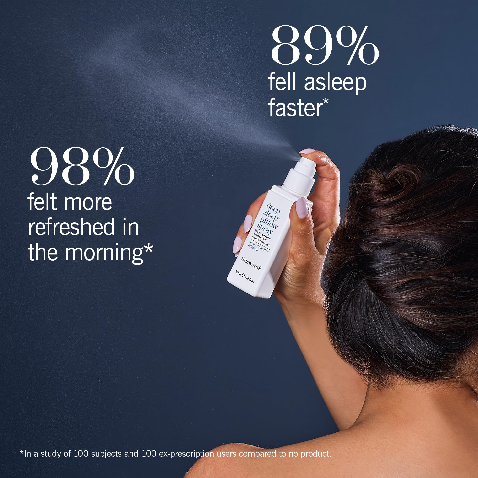 Pillow with a light spray of THISWORKS to ease a restless night