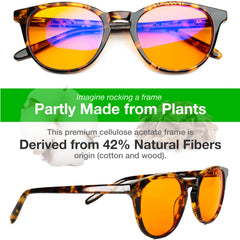 THL SLEEP amber lens closeup shows 7-layer coating reduces glare.