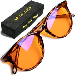 THL SLEEP orange frame front provides stylish blue light protection for daily wear.
