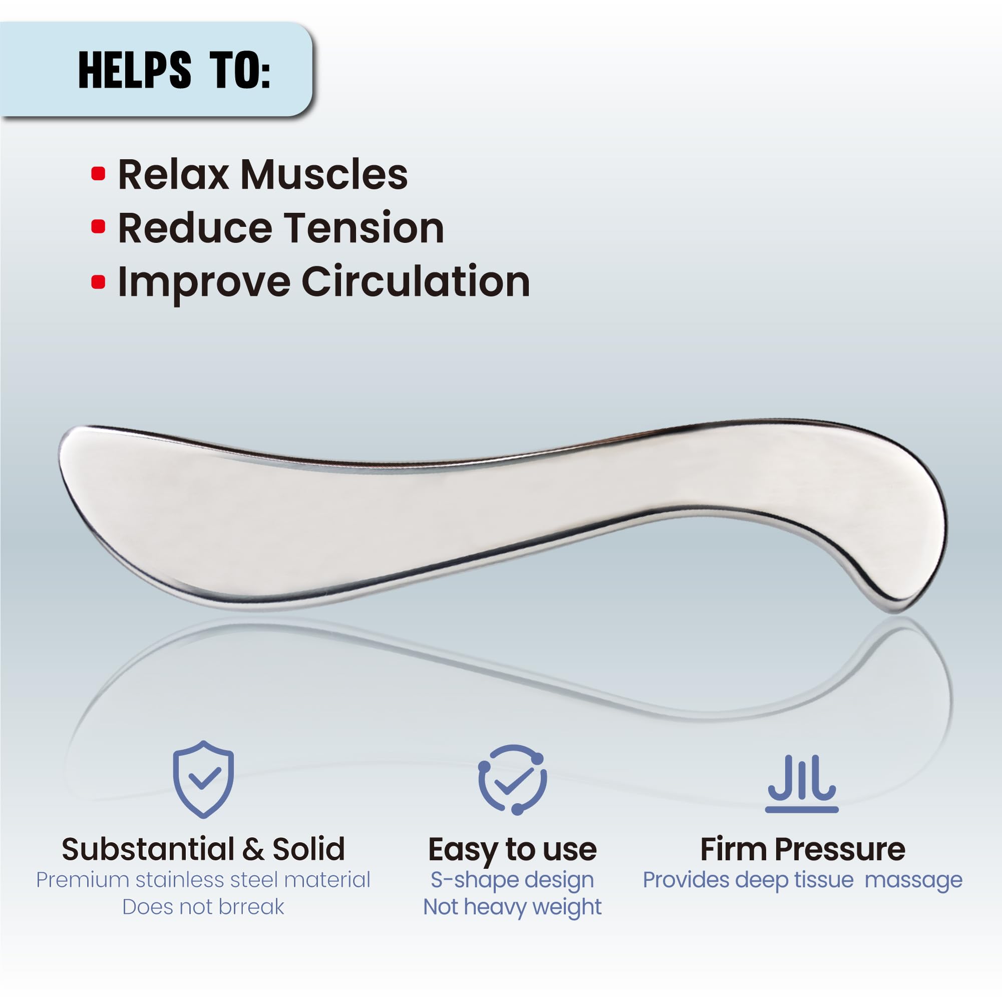 THLHKD guasha para cuerpo en acero inoxidable para fascia y movilidad