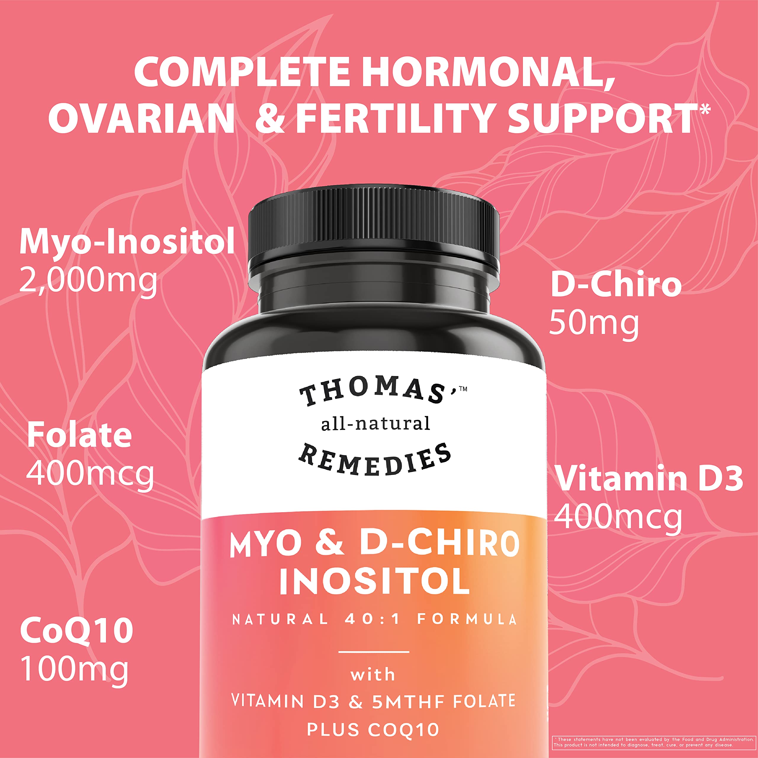 Thomas' All-Natural Remedies CoQ10 bottle highlighting antioxidant support for energy metabolism