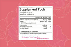 Thomas' All-Natural Remedies folate and vitamin D3 bottle promoting essential nutrient support