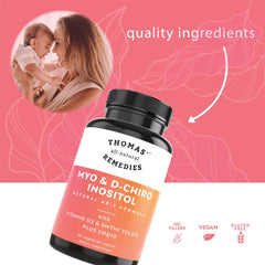Thomas' All-Natural Remedies Myo DCI capsules in bottle for daily inositol support