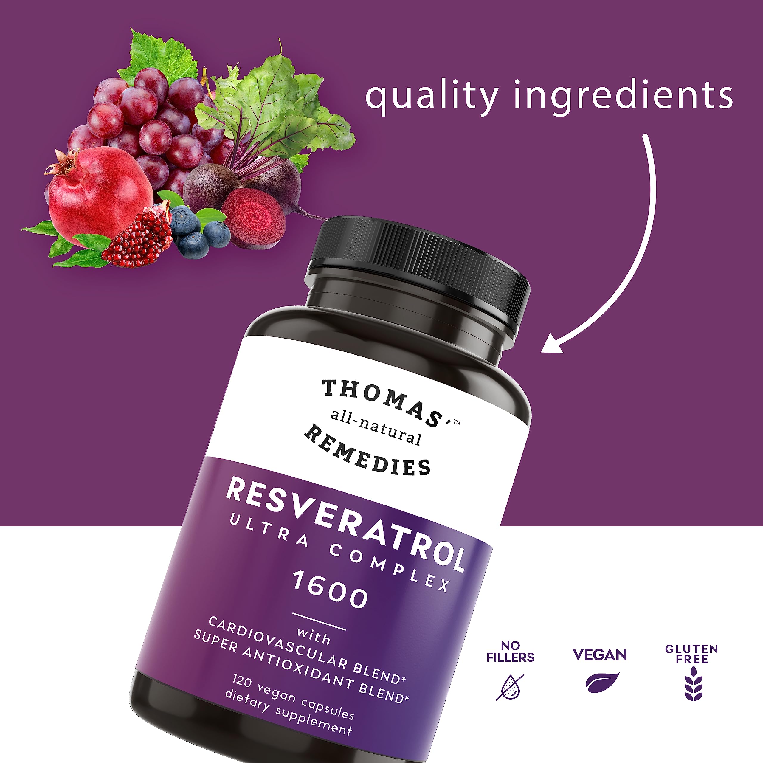 Thomas' Remedies Resveratrol capsules for easy daily intake